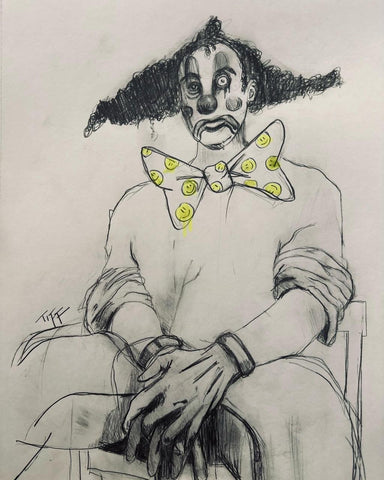 Sitting Clown (Jenny Saville study I turned into a clown)